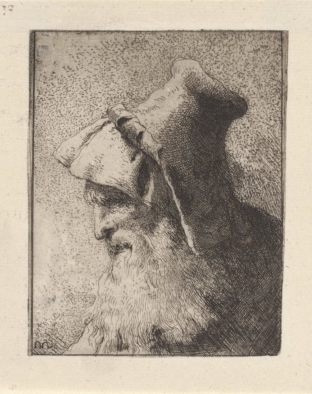 Profile of an Elderly Man with a Beard, from the Raccolta di Teste (Collection of Heads) by Giovanni Domenico Tiepolo