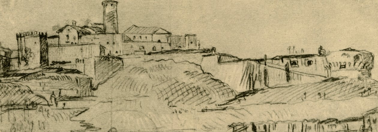 The Citadel of Brescia, mid-late 18th century by Giovanni Domenico Tiepolo