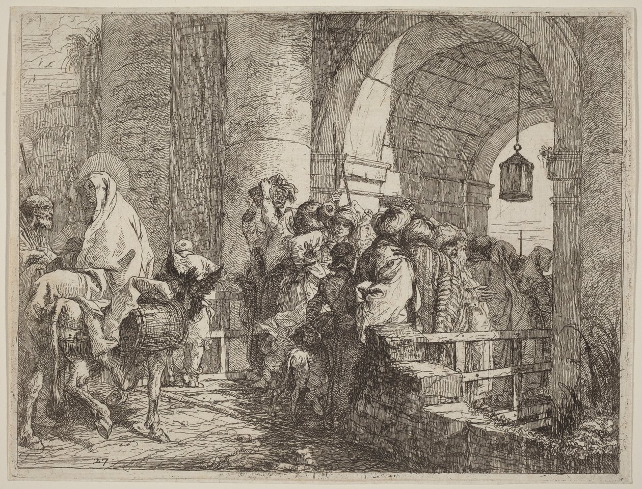 The Holy Family Arriving at a City Gate by Giovanni Domenico Tiepolo