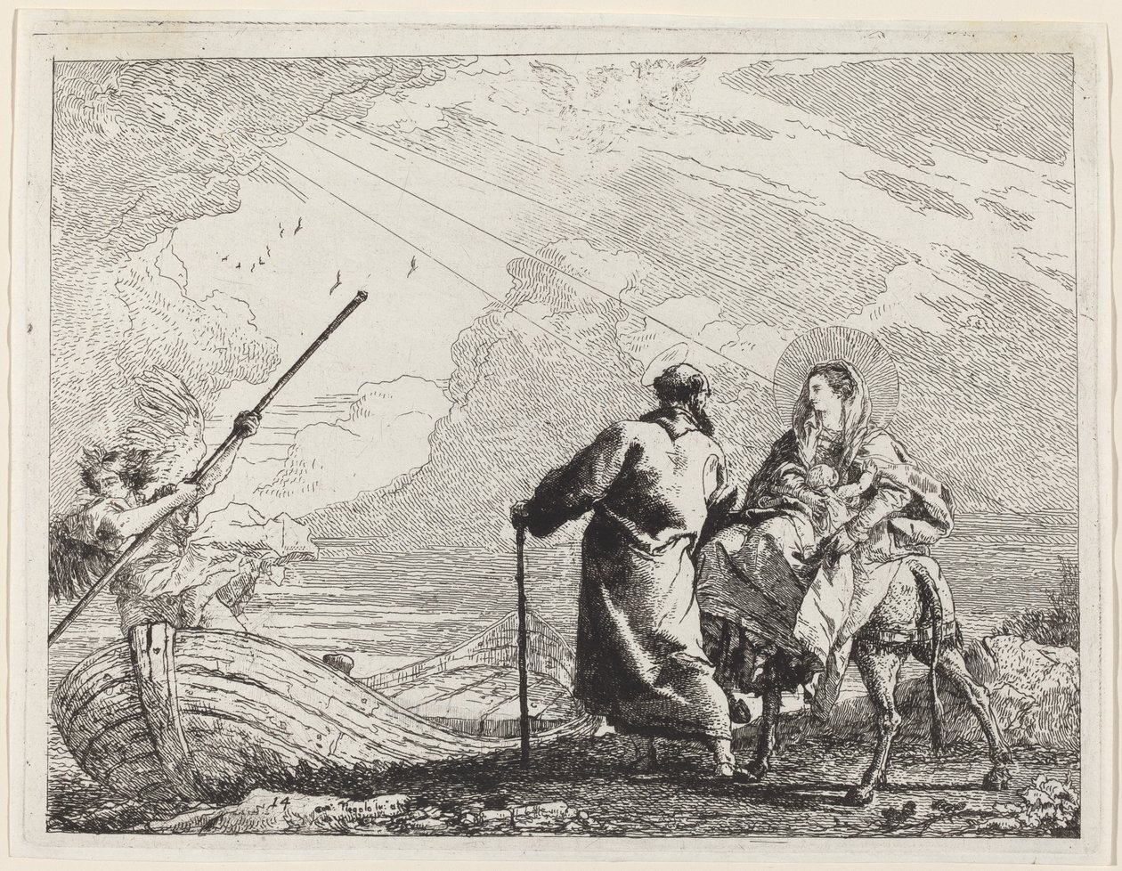 The Holy Family at the Bank of the River by Giovanni Domenico Tiepolo