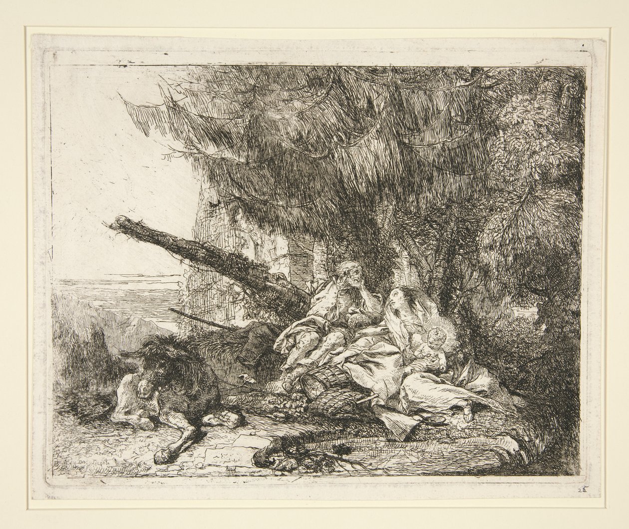 The Rest on the Flight into Egypt, from the Series Picturesque Ideas on the Flight into Egypt by Giovanni Domenico Tiepolo