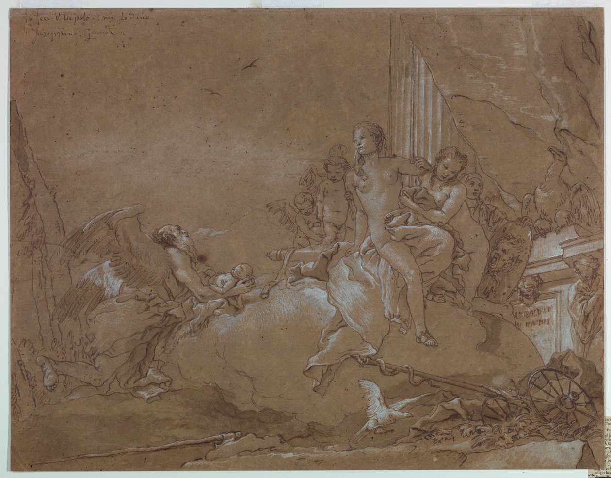 Time (Chronos) Entrusting Cupid to Venus by Giovanni Domenico Tiepolo