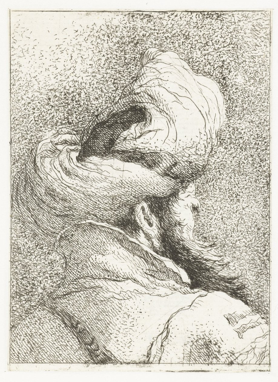 Turkish Man with Turban by Giovanni Domenico Tiepolo