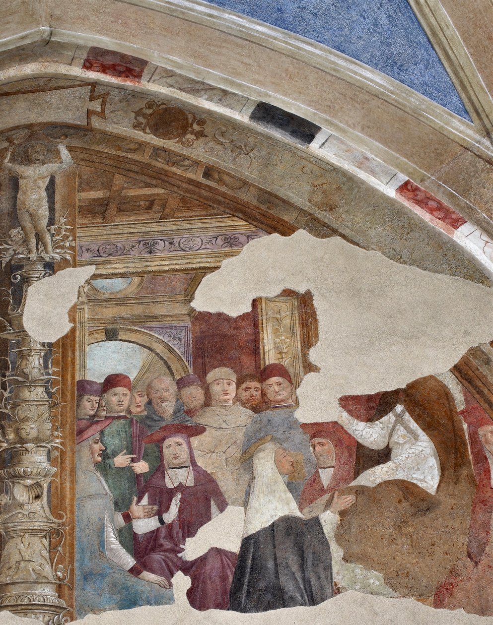 Representation of St. Catherine of Siena in front of Pope Gregory XI in Avignon by Giovanni Donato Montorfano