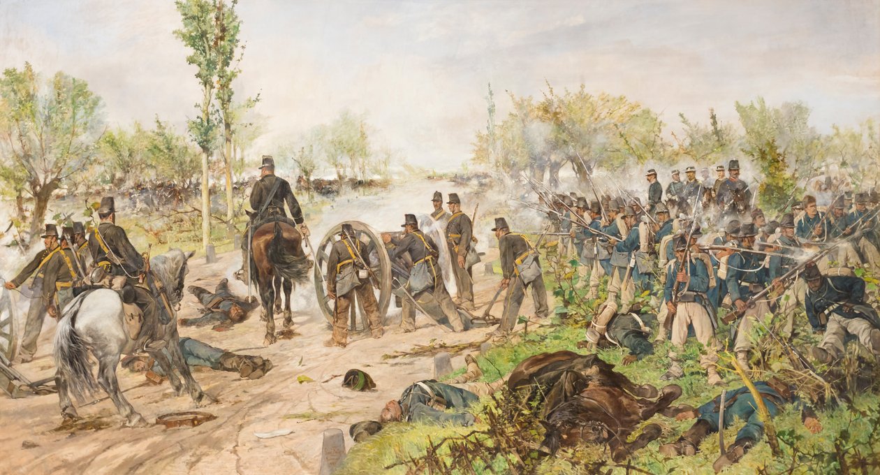 The Battle of Custoza by Giovanni Fattori