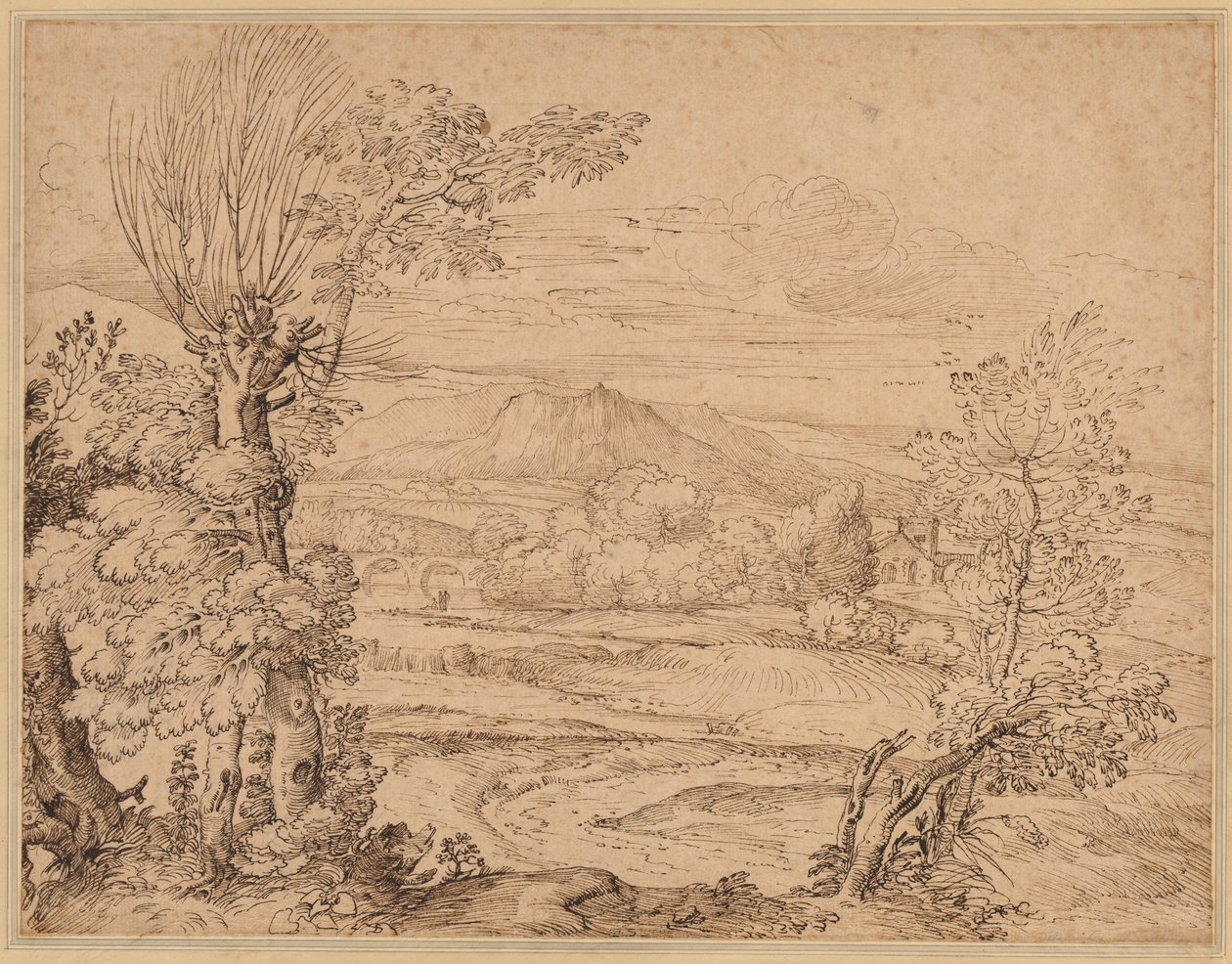 Landscape with a River and Aqueduct by Giovanni Francesco Grimaldi