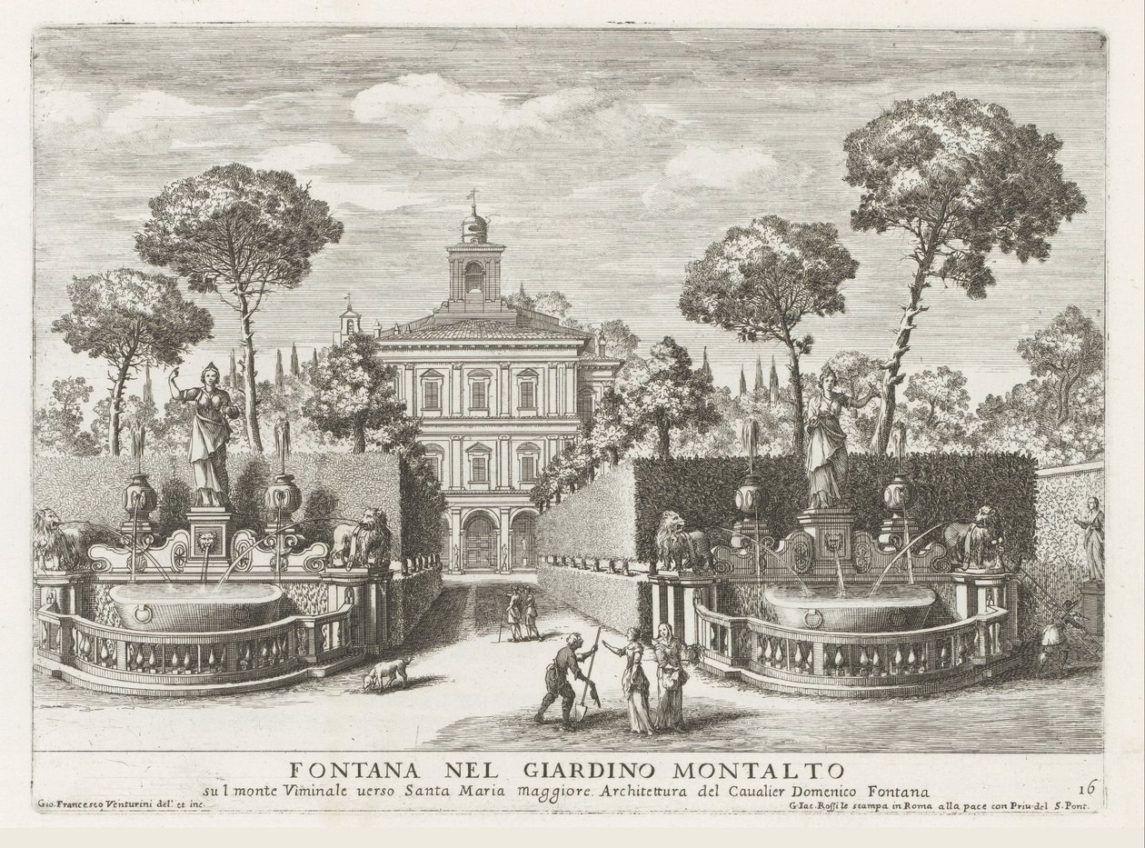 Fountains in the Gardens of Villa Montalto Negroni in Rome by Giovanni Francesco Venturini