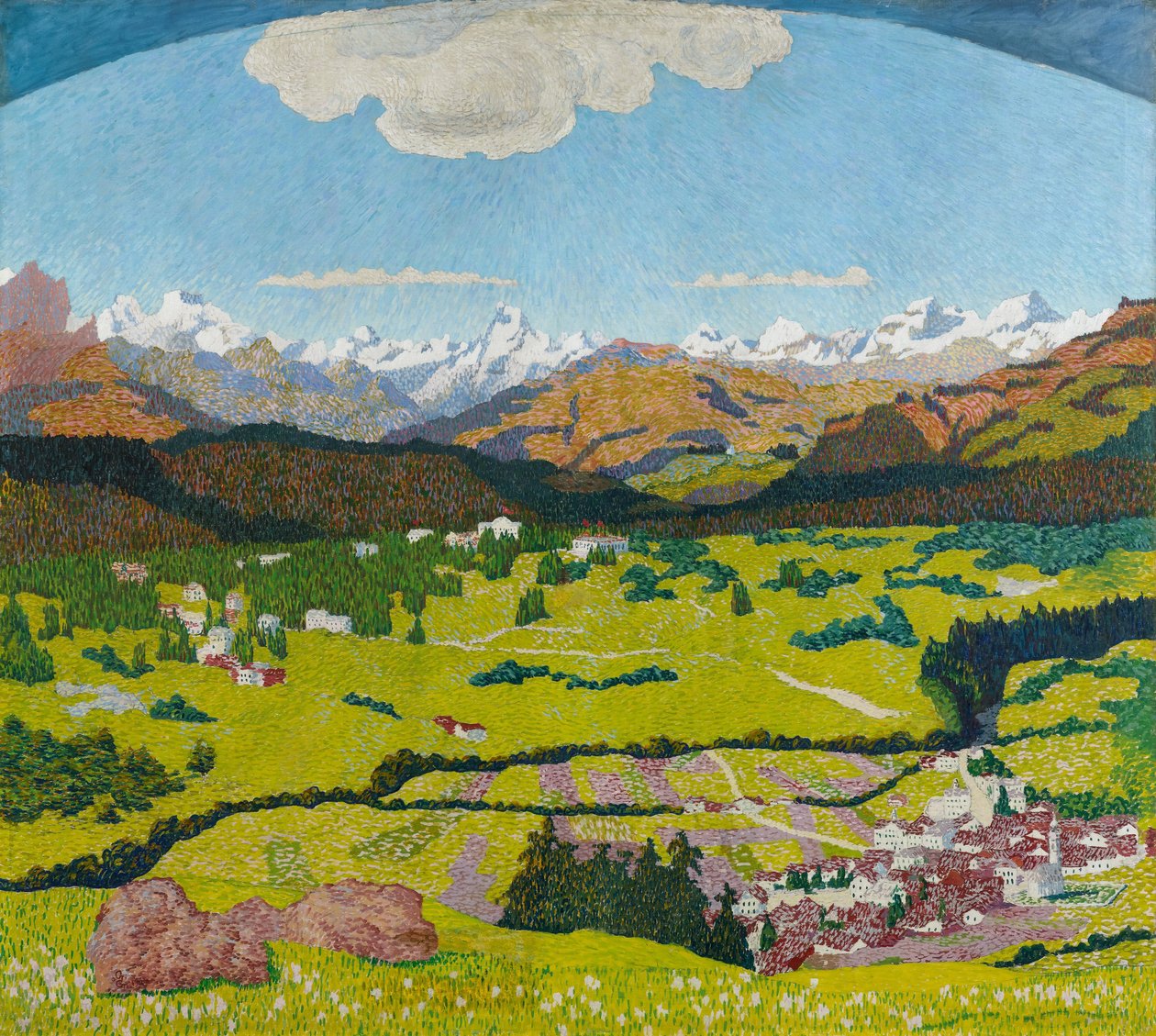 Panorama of Flims. Triptych, Central Panel, 1904 by Giovanni Giacometti
