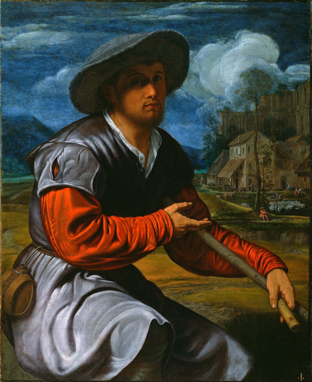 Shepherd with a Flute by Giovanni Girolamo Savoldo