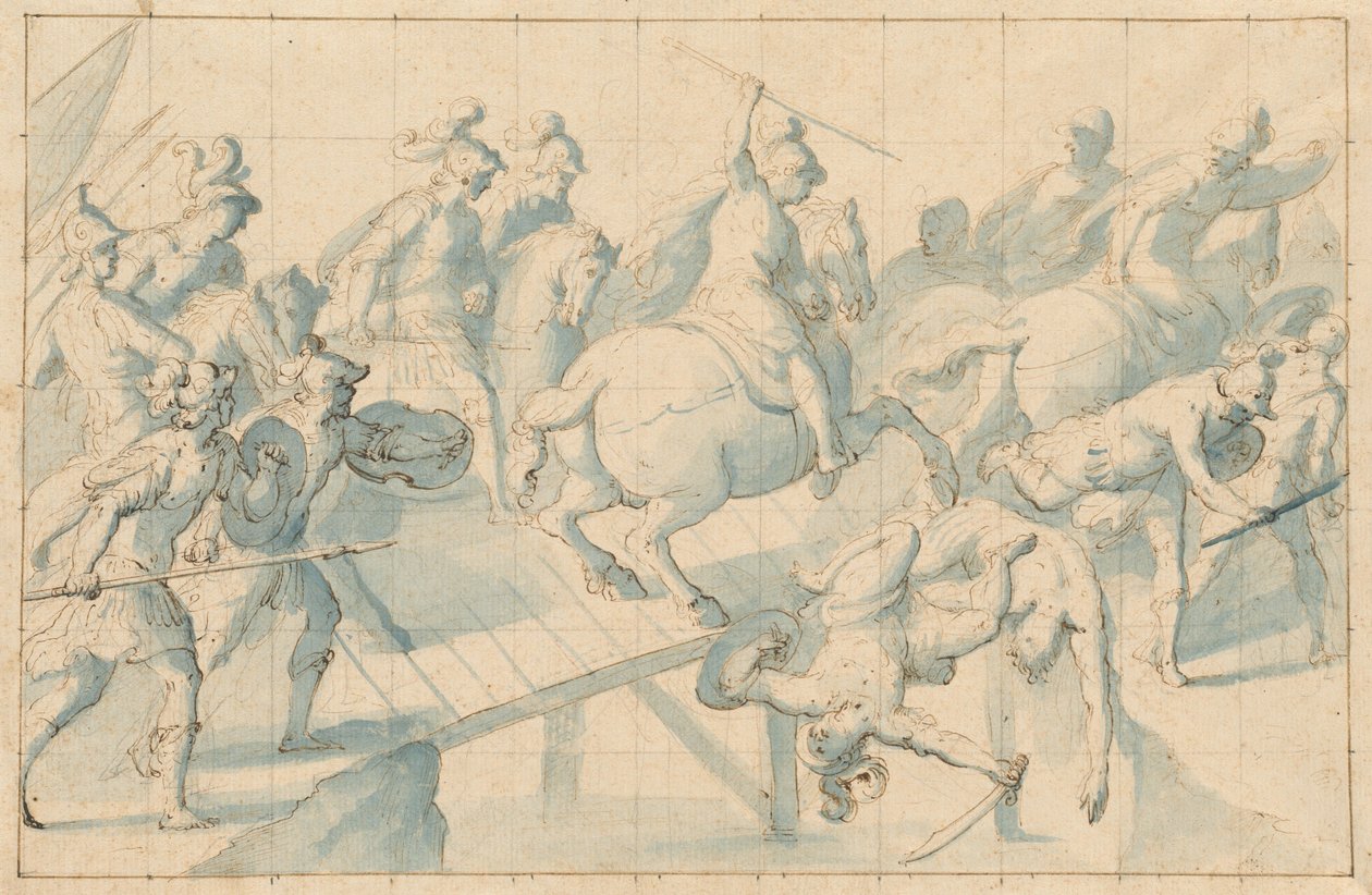 A Battle on a Bridge, c.1600 by Giovanni Il Cosci Balducci