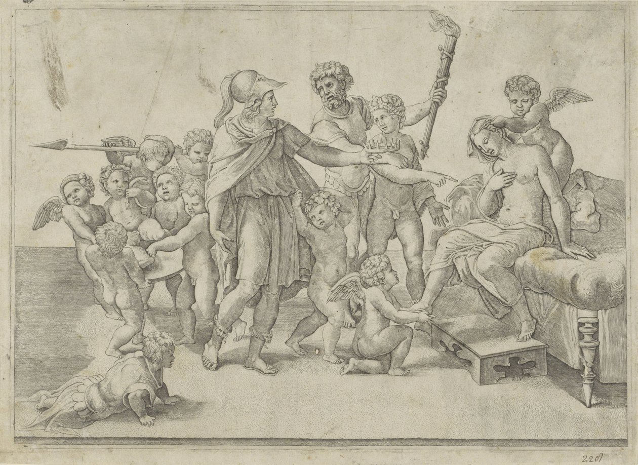 Wedding of Alexander and Roxana by Giovanni Jacopo Caraglio (attributed to)