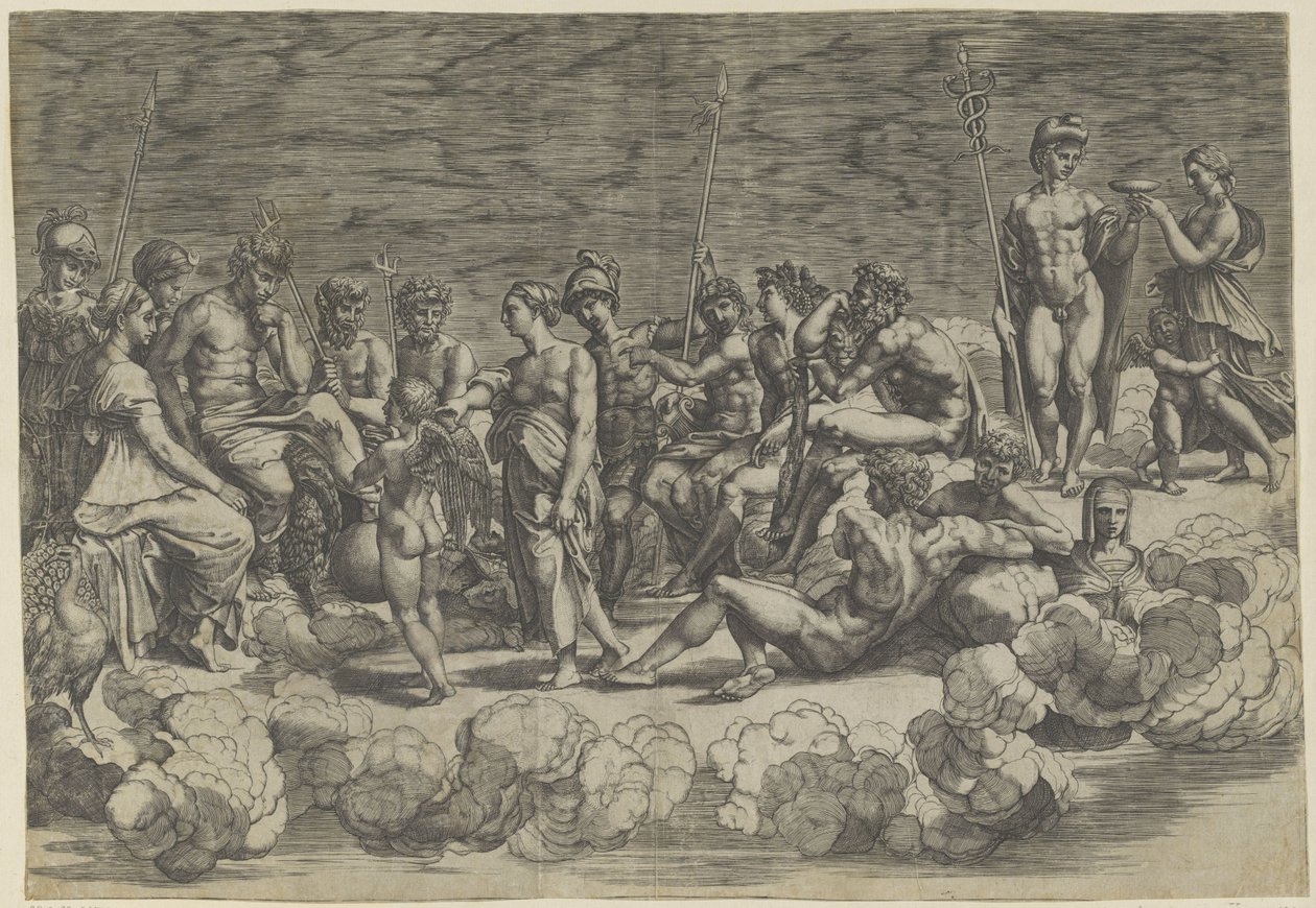 Assembly of the Gods on Olympus by Giovanni Jacopo Caraglio