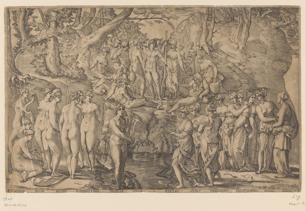 Contest between the Muses and the Pierides by Giovanni Jacopo Caraglio