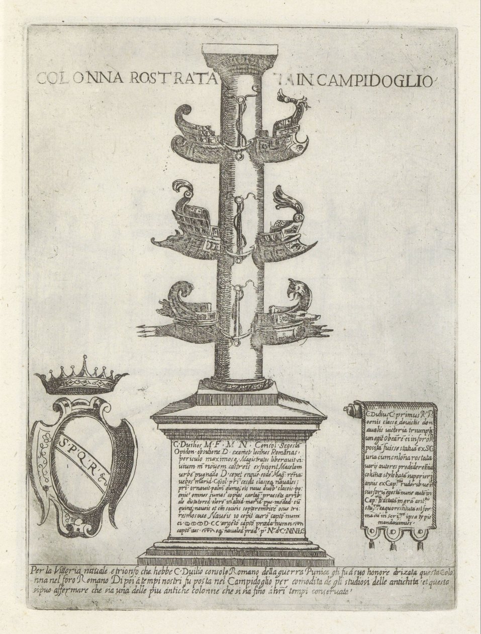 Colonna rostrata (Modern and Ancient Monuments and Buildings in Rome) by Giovanni Maggi