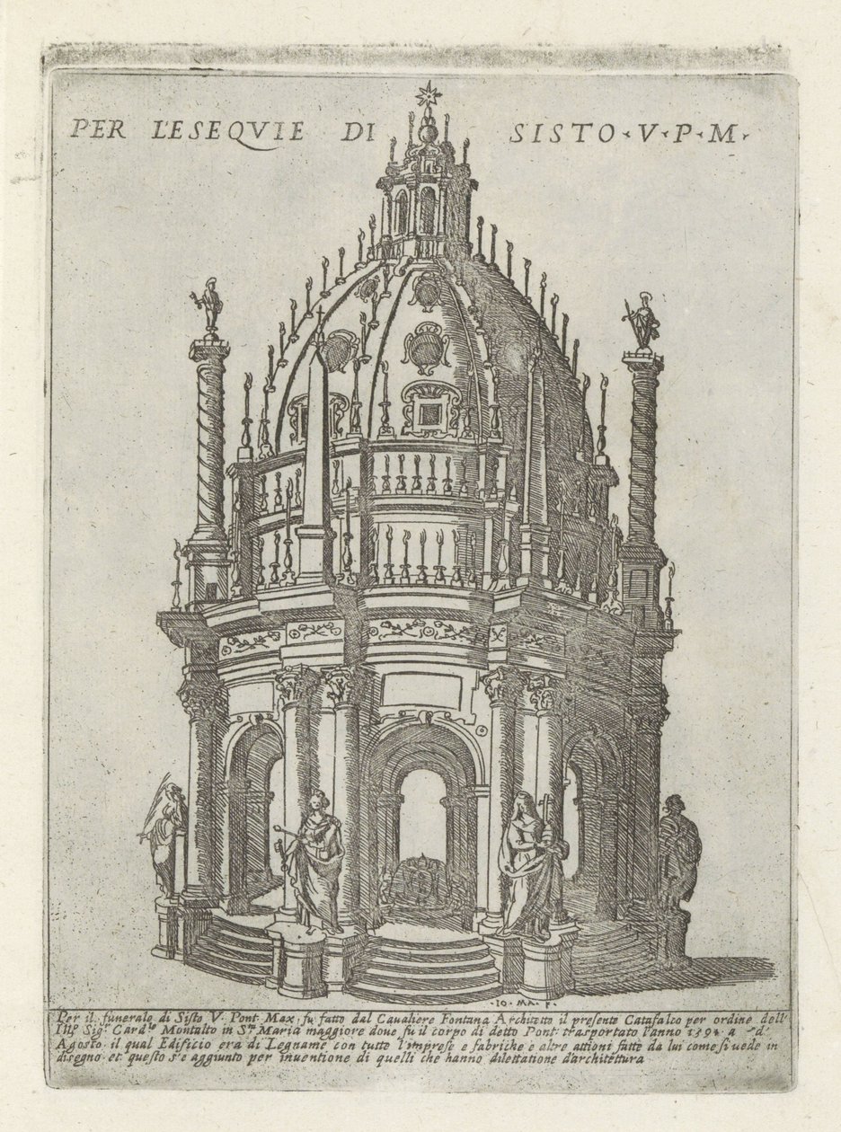 Tomb Monument for Pope Sixtus V (Modern and Ancient Monuments and Buildings in Rome series) by Giovanni Maggi