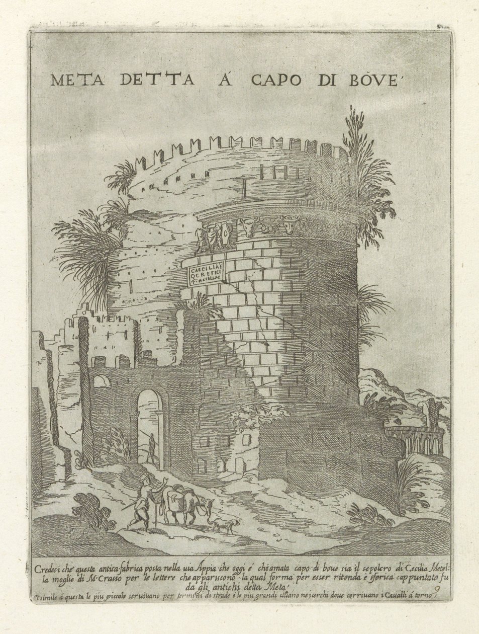 Tomb of Caecilia Metella in Rome by Giovanni Maggi
