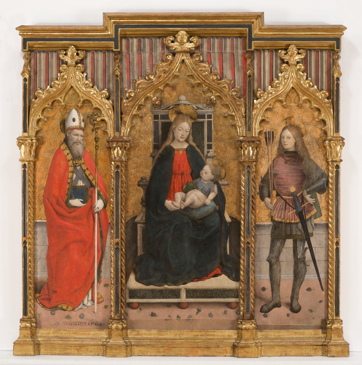 Madonna enthroned with the Child and Saints Ubaldo and Sebastian by Giovanni Martino Spanzotti