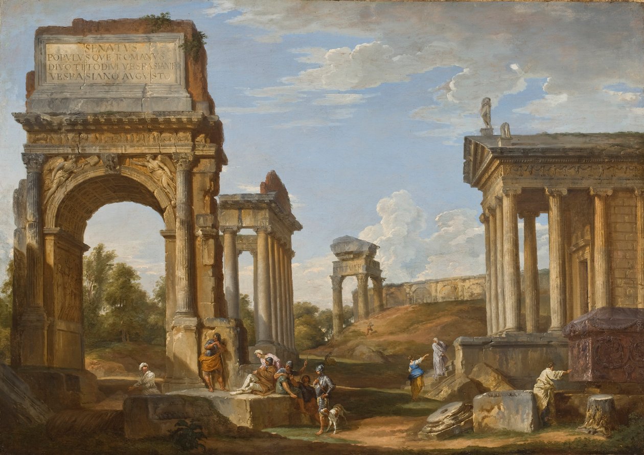Roman ruins with the Arch of Titus, 1734