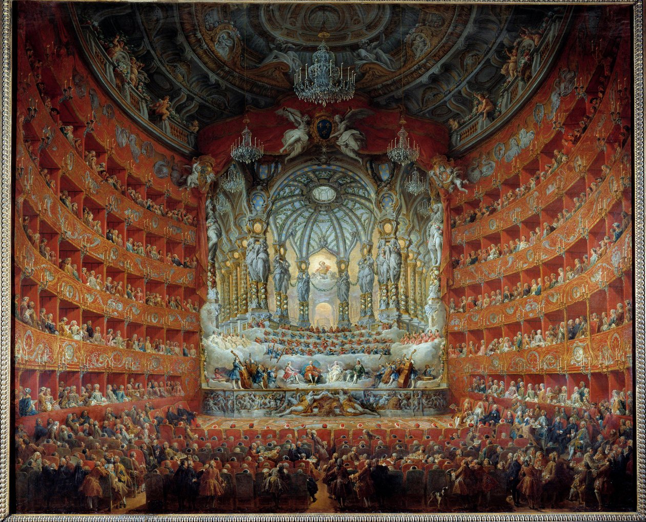 Concert given at the theatre Argentina in Rome on 15 July 1747 on the occasion of the marriage of the dolphin Louis de France with Marie Josephe of Saxony by Giovanni Paolo Pannini