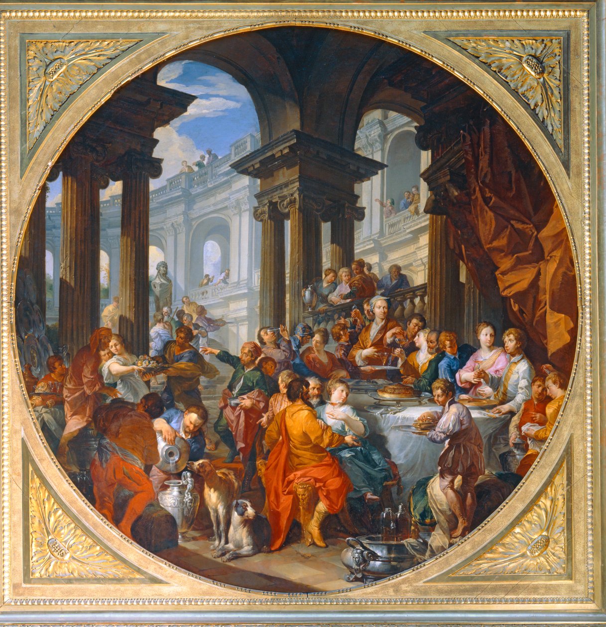 Feast Given Under an Ionic Portico by Giovanni Paolo Pannini or Panini