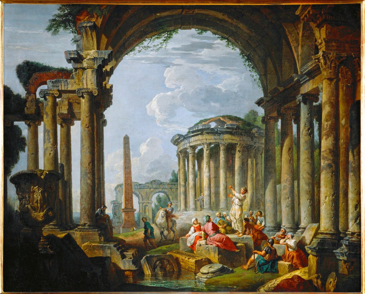 Predigt in antiken Ruinen von Giovanni Paolo Pannini or Panini