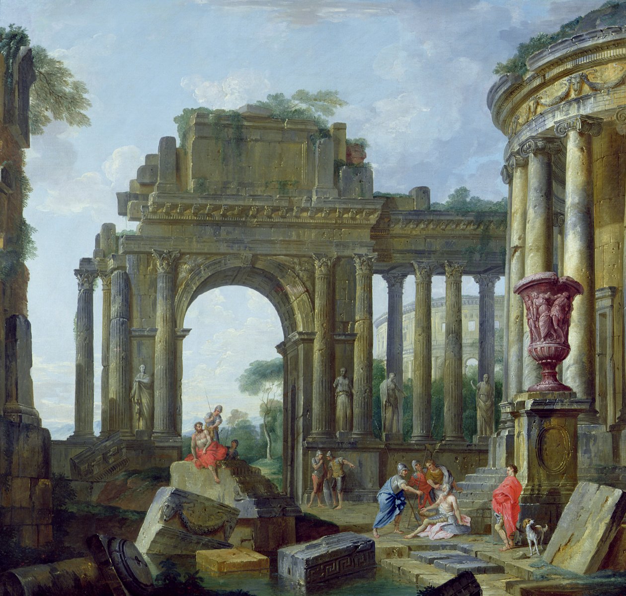 Roman Ruins with the Blind Belisarius by Giovanni Paolo Pannini