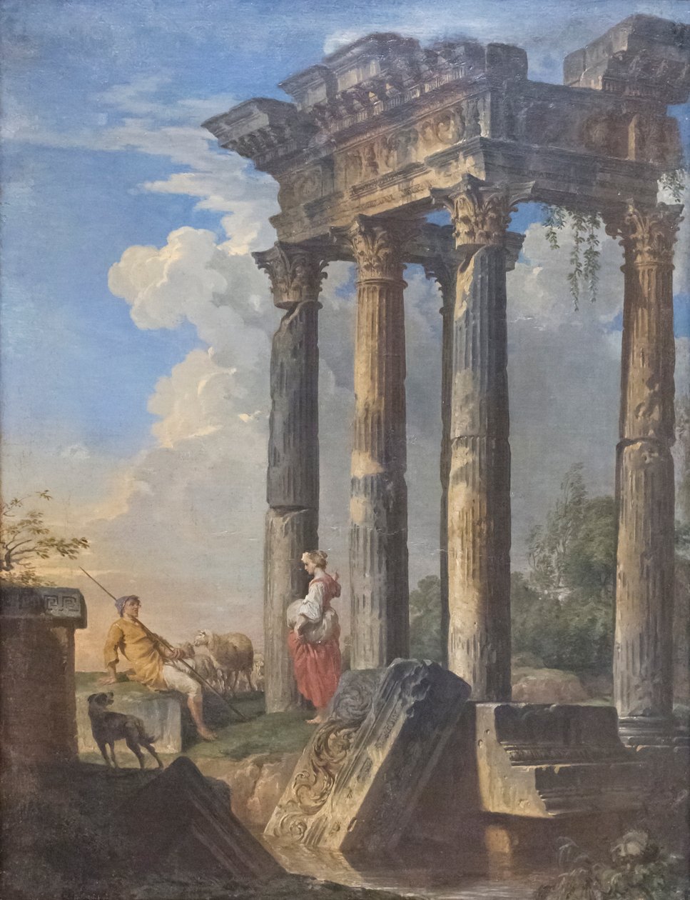 Ruins with Shepherds by Giovanni Paolo Pannini