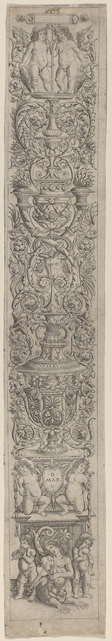 Ornament Panel: Nereid and Two Children Playing Musical Instruments by Giovanni Pietro Birago and Zoan Andrea