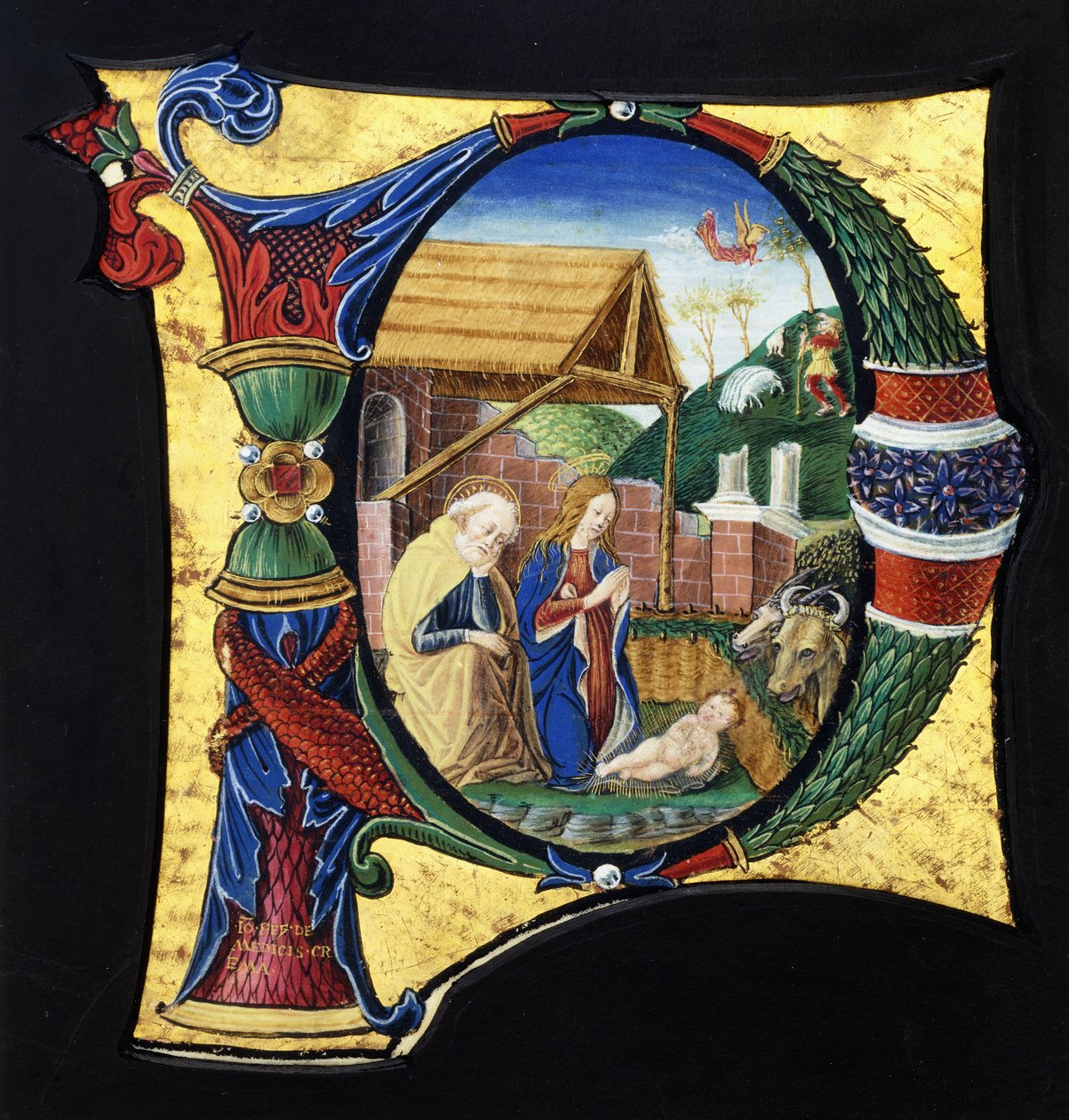 A large historiated initial 