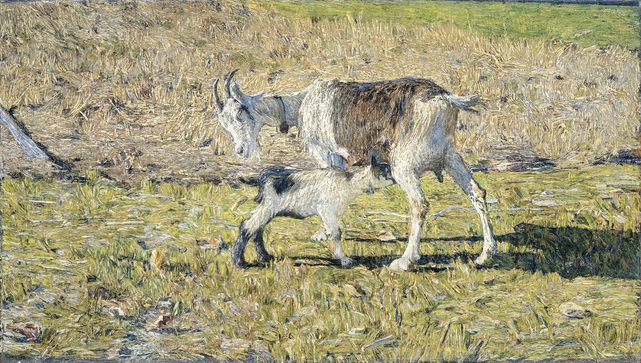 A Goat with Her Kid by Giovanni Segantini