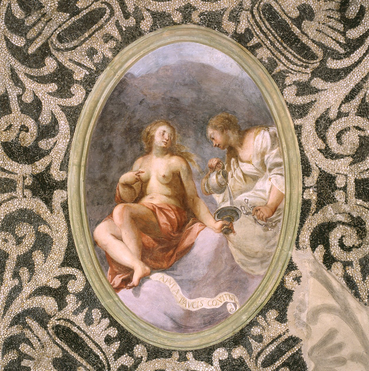 Female figures, ceiling of the cave by Giovanni Stefano Danedi