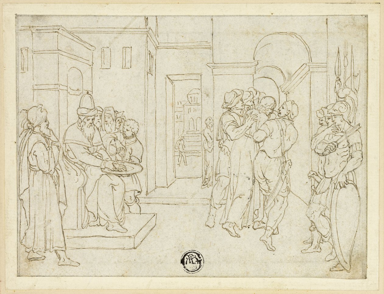Pilate Washing His Hands, with Christ Being Led Away by Giovanni da Bologna
