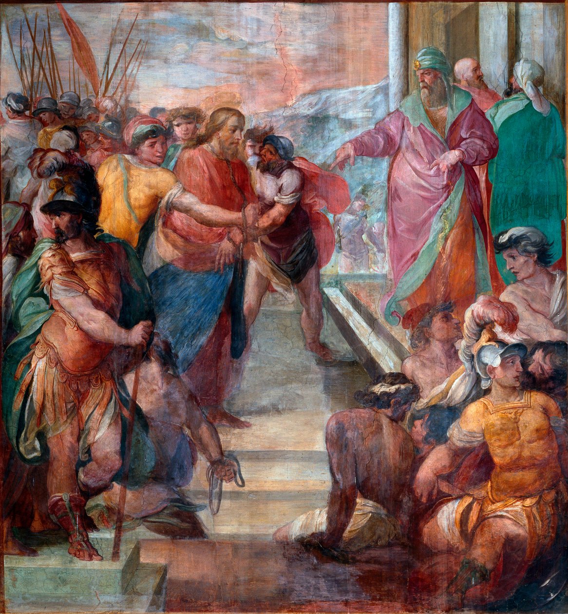 Christ is Led Before Caiphus (detail) by Girolamo Massel