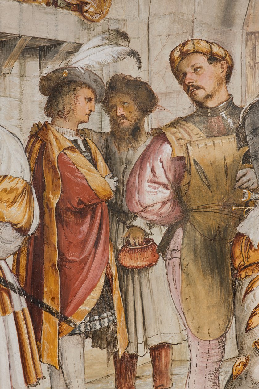 Central Nave, Fifth South Span, Christ in front of Pilate, Girolamo Romanino by Girolamo Romanino