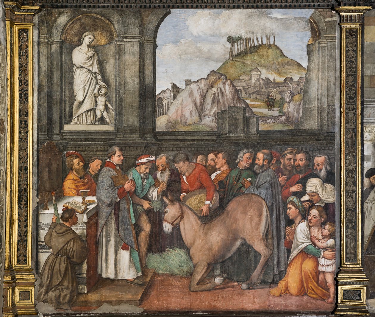 The miracle of the mule (detail) by Girolamo Tessari
