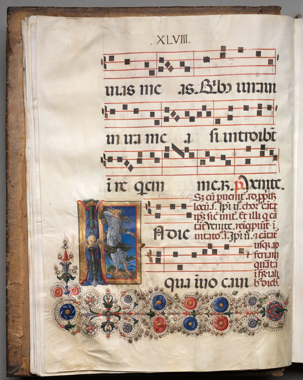 Antiphonary: Initial, angel by Girolamo da Cremona