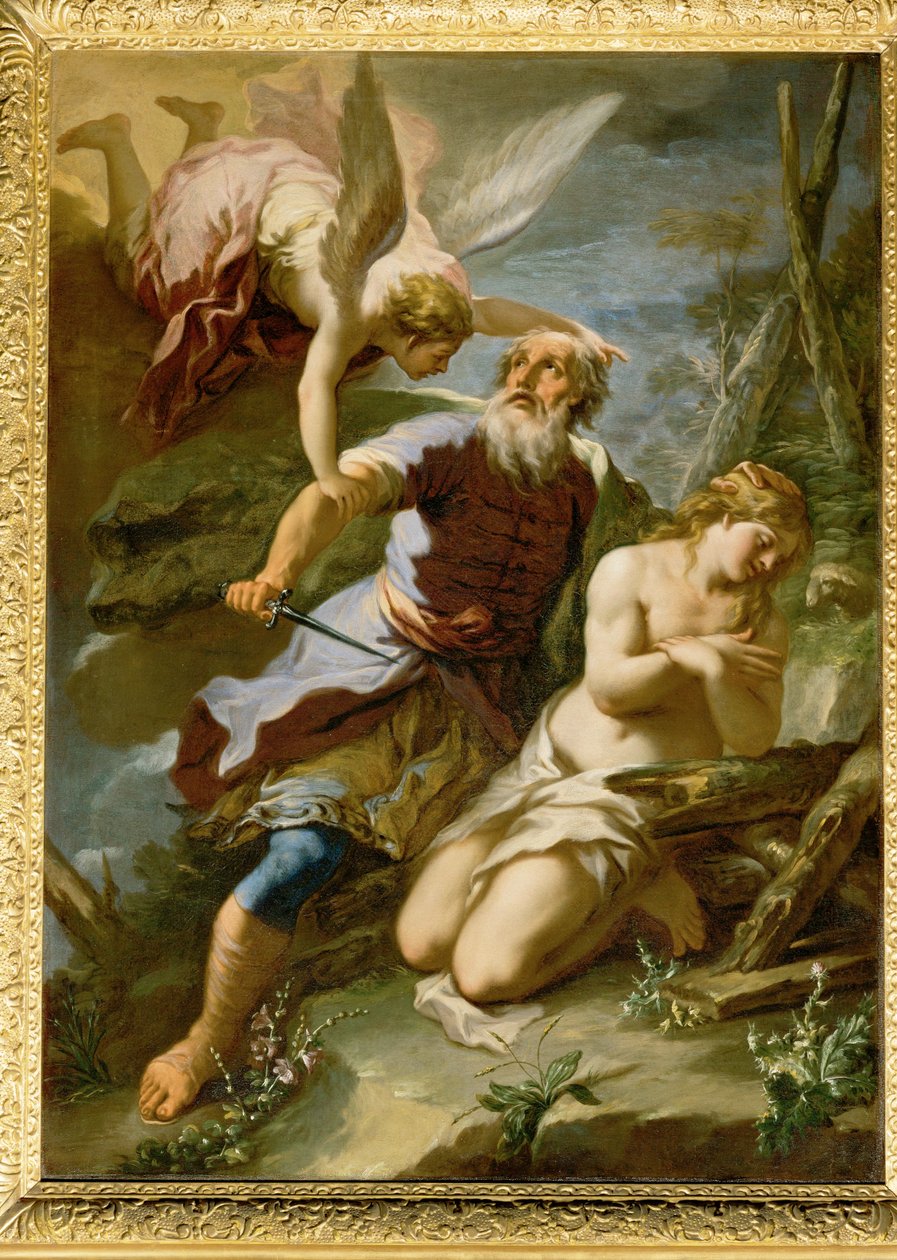 Abraham prepared to sacrifice Isaac by Giulia Lama