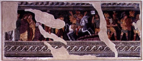 Fragment of a scene of a triumph by Giulio (school of) Romano