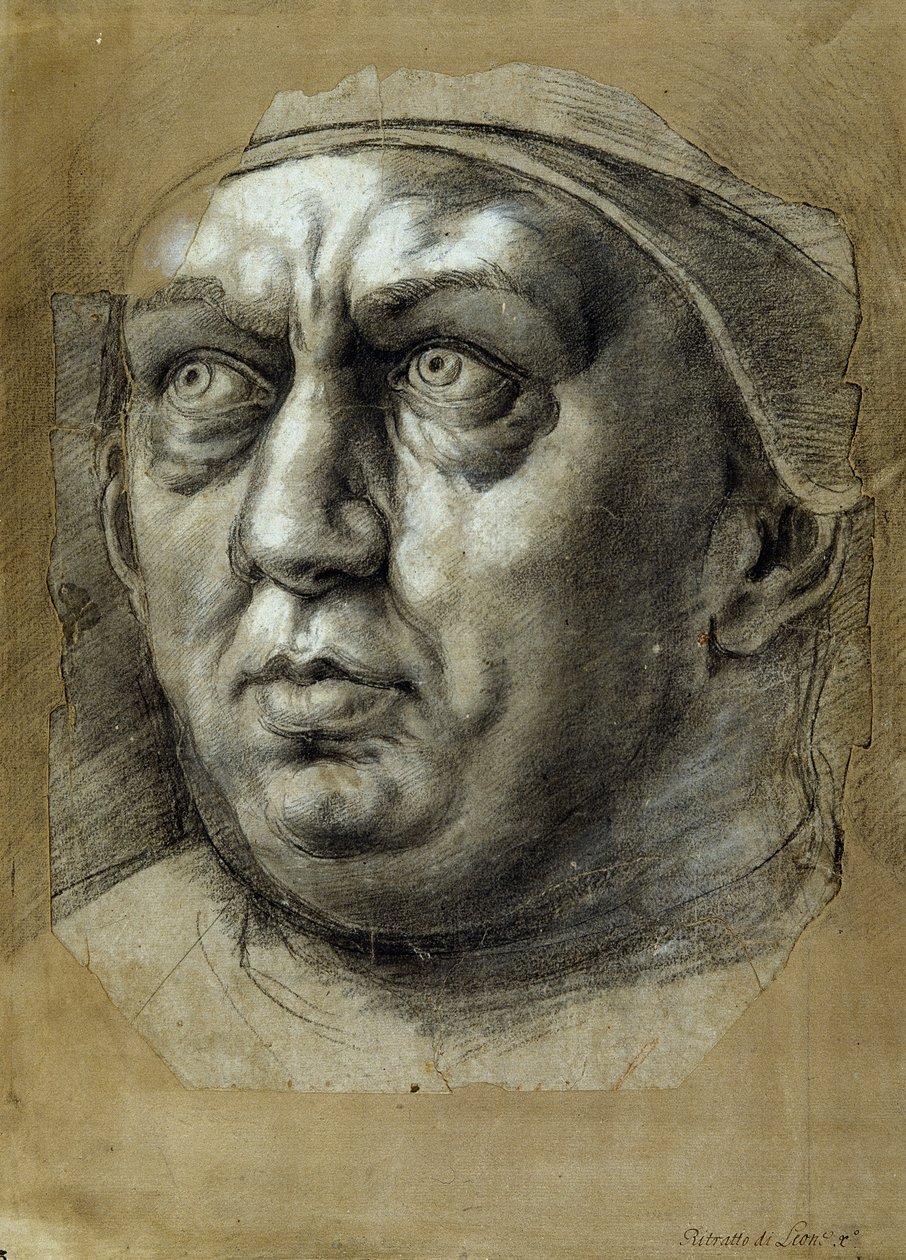 Head of Pope Leo X by Giulio Romano