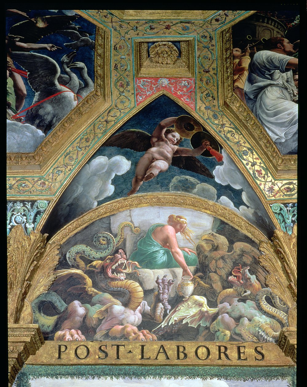 Lunette depicting Psyche undertaking an ordeal set by Venus: (detail) by Giulio Romano