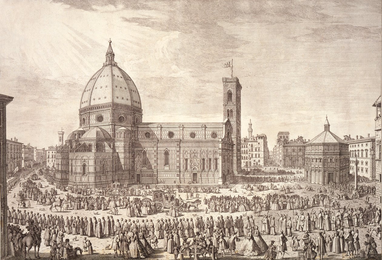 View of the City of Florence with the Baptistery of St. John and the Procession of Corpus Domini by Giuseppe Zocchi
