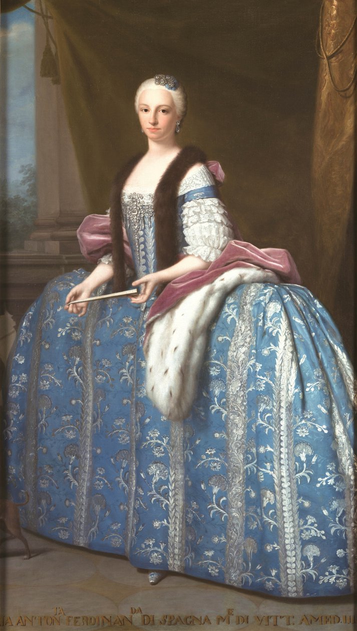Portrait of Maria Antonia Ferdinanda of Spain, Queen of Sardinia, wife of Victor Amadeus III by Giuseppe o Nicola Duprà