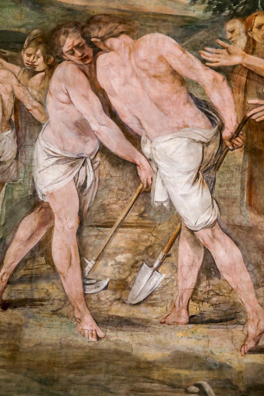 Romulus Plows the Boundary Line Around the Future City of Rome (detail) by Giuseppe Cesari