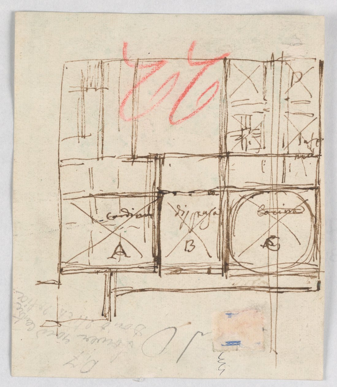 Plan for the Hospital of St. Trinità dei Pellegrini, Rome, Italy by Giuseppe Barberi
