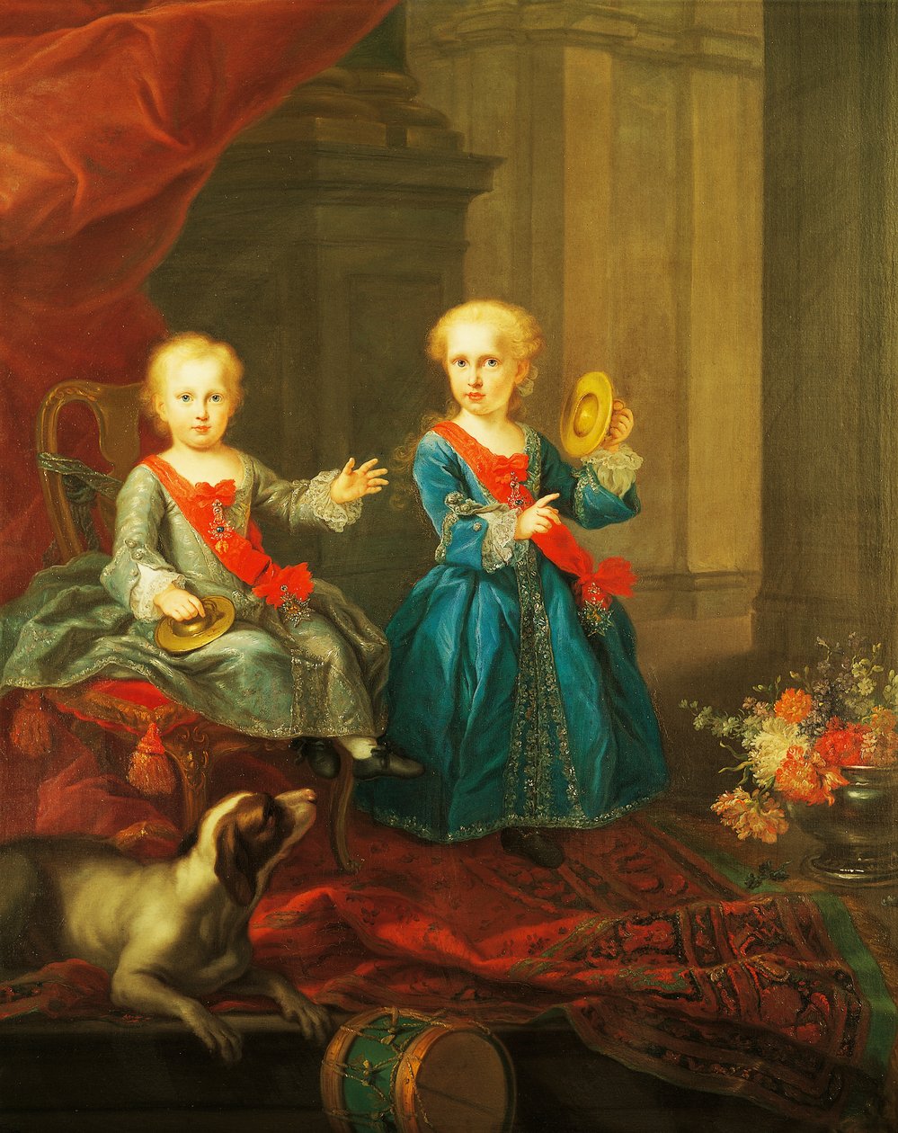 Daughters of Charles III of Bourbon, King of Naples and Two Sicilies and Maria Amelia of Saxony, Queen of Two Sicilies by Giuseppe Bonito
