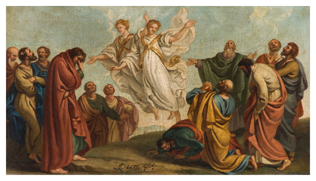 Sketch, Apparition of Angels to the Apostles after the Ascension by Giuseppe Diotti