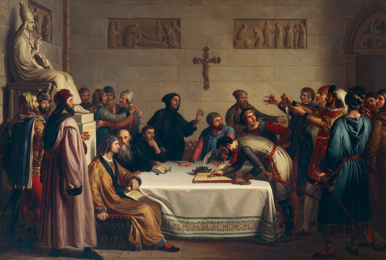 Oath of Pontida, April 7 by Giuseppe Diotti