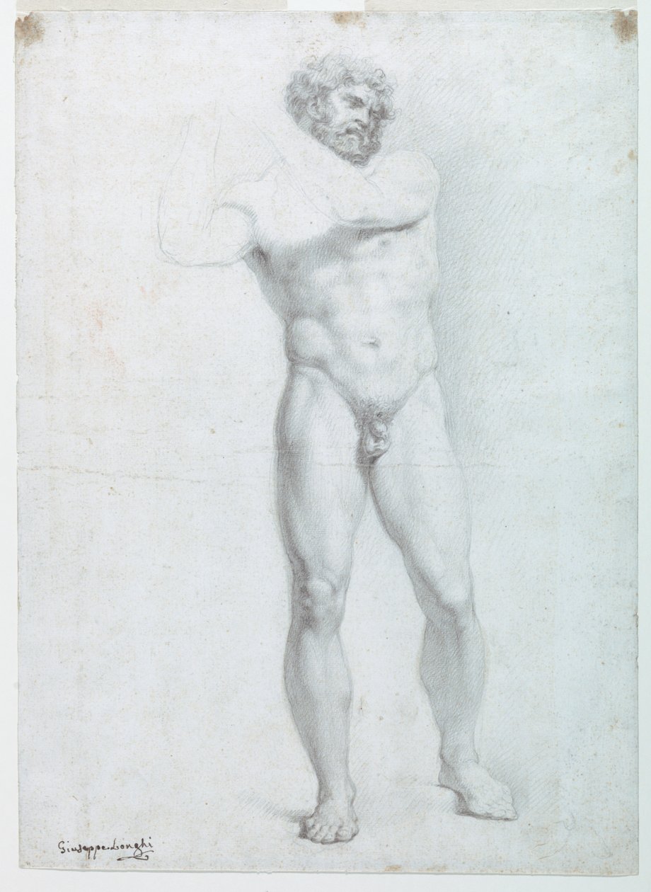 Academic Study of a Male Nude by Giuseppe Longhi