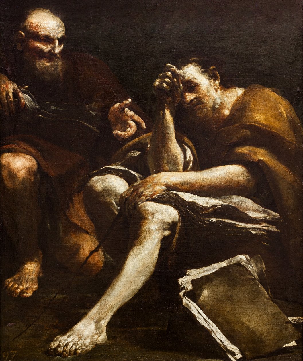 Democritus and Heraclitus by Giuseppe Maria (1665-1747) Crespi