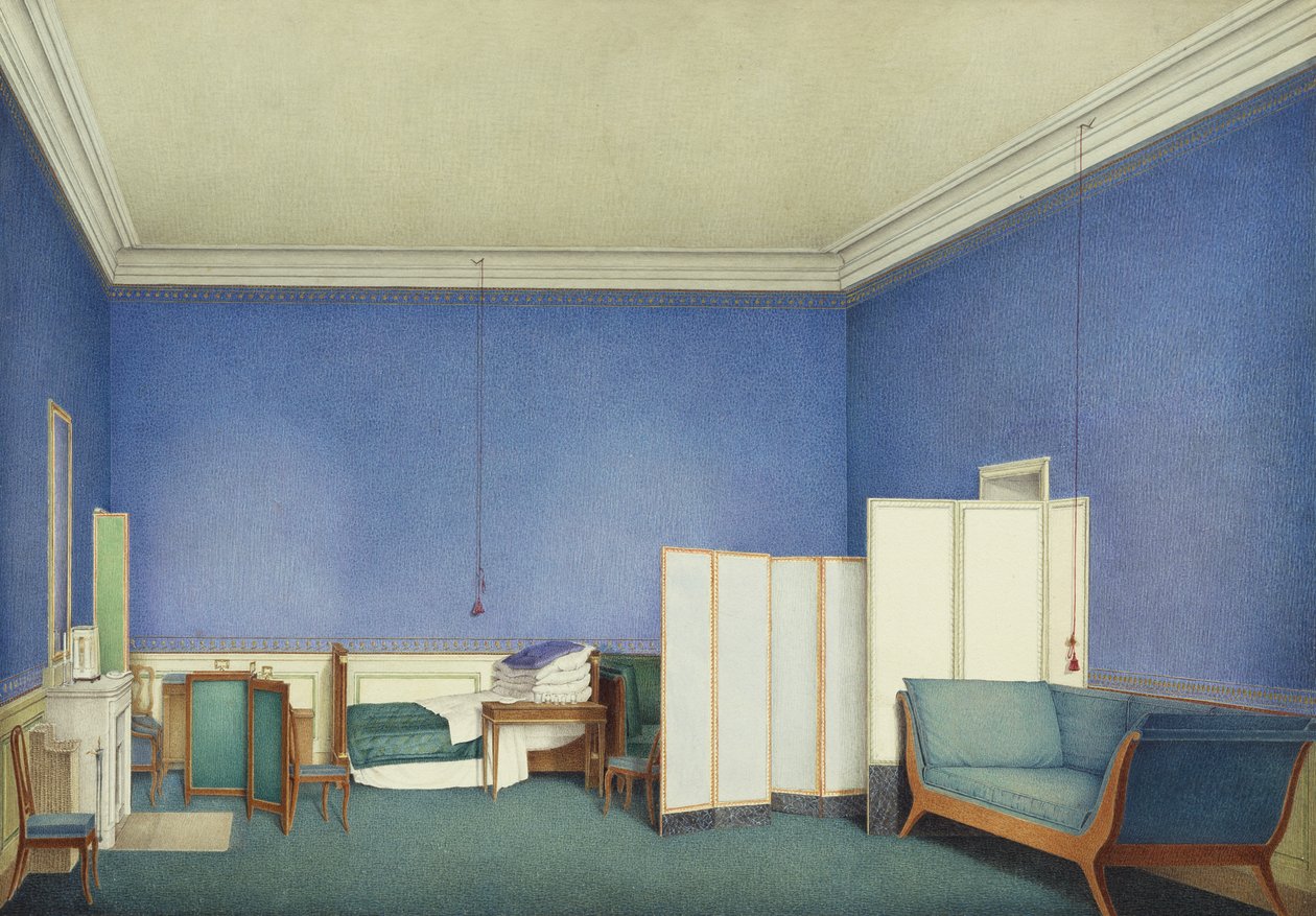 Bedroom of General Count Adam Albert von Neipperg, Second Husband of Marie Louise of Parma by Giuseppe Naudin